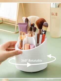 360° rotary cosmetic brush storage bucket