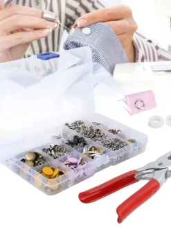 Sewing Snap Buttons Sets Press Tool Kit (100 pcs)