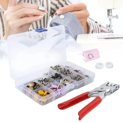 Sewing Snap Buttons Sets Press Tool Kit (100 pcs)